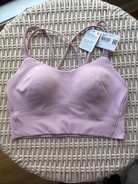 Lululemon Like a Cloud Light Pink Longline Bralette with Strappy Back